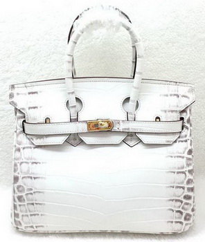 Hermes Birkin 25CM Tote Bag Croco Leather H25TCO OffWhite
