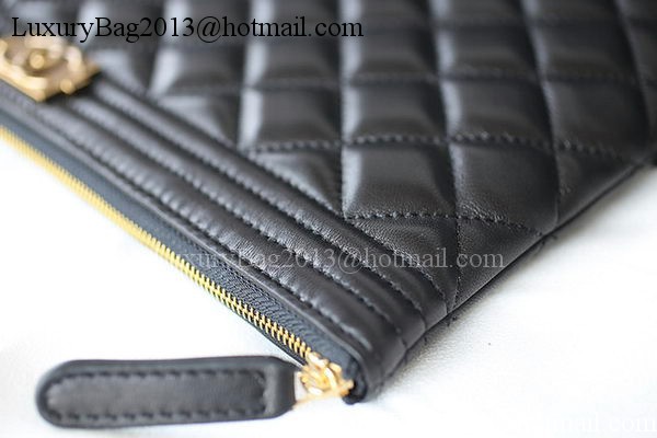 Boy Chanel Chevron Black Lambskin Leather Clutch A69253 Boy Chanel Chevron Black Lambskin Leather Clutch A69253