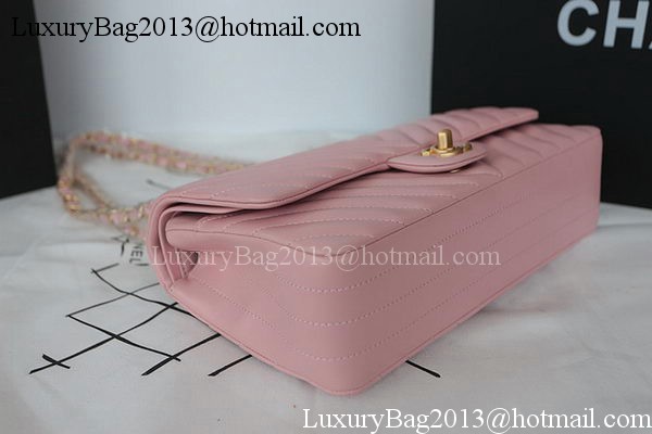 Chanel 2.55 Series Flap Bag Lambskin Chevron Leather A1112CF Pink Chanel 2.55 Series Flap Bag Lambskin Chevron Leather A1112CF Pink