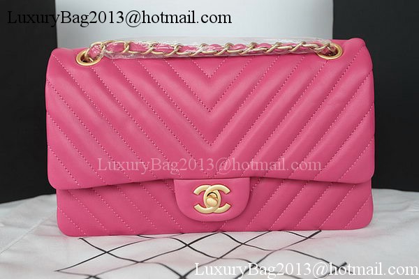 Chanel 2.55 Series Flap Bag Lambskin Chevron Leather A1112CF Rose Chanel 2.55 Series Flap Bag Lambskin Chevron Leather A1112CF Rose