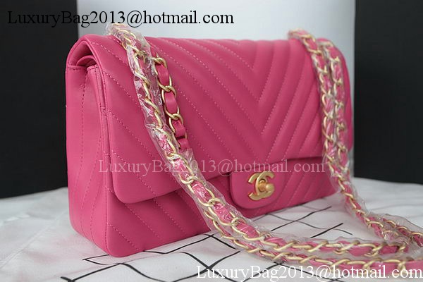 Chanel 2.55 Series Flap Bag Lambskin Chevron Leather A1112CF Rose Chanel 2.55 Series Flap Bag Lambskin Chevron Leather A1112CF Rose
