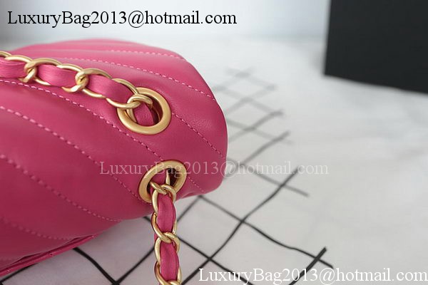 Chanel 2.55 Series Flap Bag Lambskin Chevron Leather A1112CF Rose Chanel 2.55 Series Flap Bag Lambskin Chevron Leather A1112CF Rose