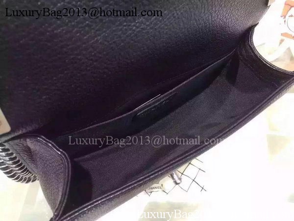 Chanel Boy Flap Shoulder Bags Deer Skin Leather A67086 Black Chanel Boy Flap Shoulder Bags Deer Skin Leather A67086 Black