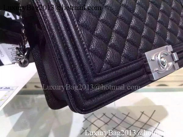 Chanel Boy Flap Shoulder Bags Deer Skin Leather A67086 Black Chanel Boy Flap Shoulder Bags Deer Skin Leather A67086 Black
