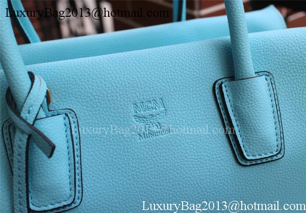 MCM Milla Tote Bag Calfskin Leather MCM1180 Light Blue MCM Milla Tote Bag Calfskin Leather MCM1180 Light Blue