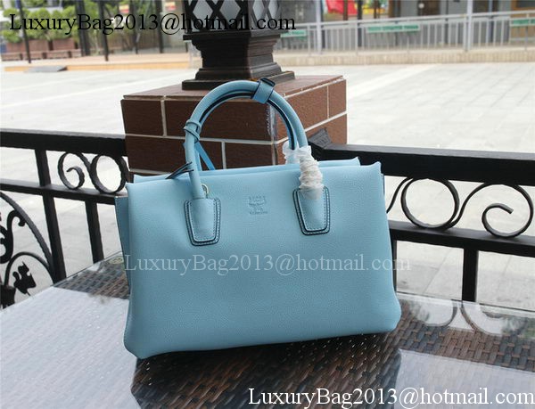 MCM Milla Tote Bag Calfskin Leather MCM1180 Light Blue MCM Milla Tote Bag Calfskin Leather MCM1180 Light Blue
