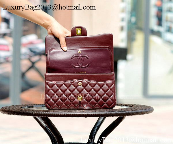 Chanel 2.55 Series Flap Bag Burgundy Sheepskin Leather A37586 Gold Chanel 2.55 Series Flap Bag Burgundy Sheepskin Leather A37586 Gold