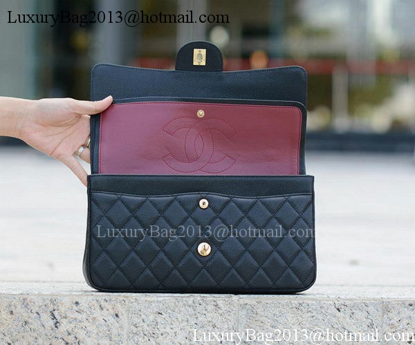 Chanel Classic Flap Bag Black Cannage Pattern A1113 Gold Chanel Classic Flap Bag Black Cannage Pattern A1113 Gold