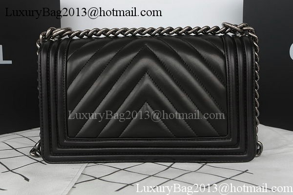 Boy Chanel Flap Bag Original Chevron Sheepskin A67025 Black Boy Chanel Flap Bag Original Chevron Sheepskin A67025 Black