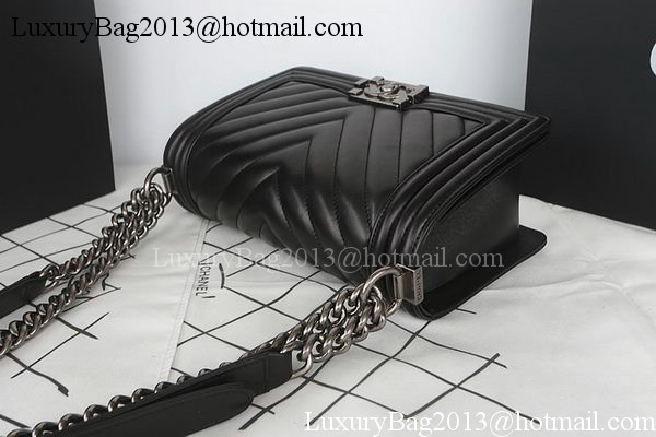 Boy Chanel Flap Bag Original Chevron Sheepskin A67025 Black Boy Chanel Flap Bag Original Chevron Sheepskin A67025 Black