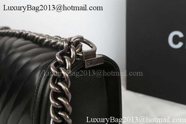 Boy Chanel Flap Bag Original Chevron Sheepskin A67025 Black Boy Chanel Flap Bag Original Chevron Sheepskin A67025 Black