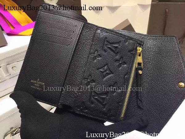 Louis Vuitton Monogram Empreinte SARAH WALLET M61184 Black Louis Vuitton Monogram Empreinte SARAH WALLET M61184 Black