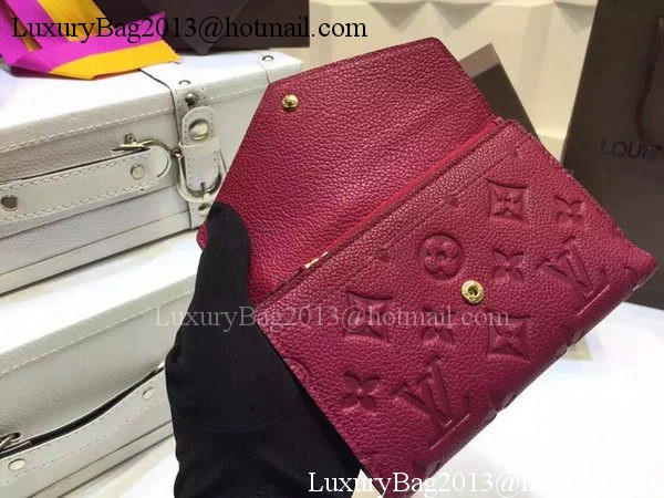 Louis Vuitton Monogram Empreinte SARAH WALLET M61184 Purple Louis Vuitton Monogram Empreinte SARAH WALLET M61184 Purple