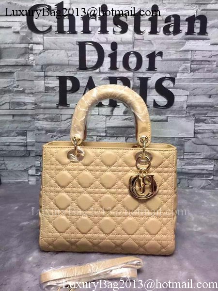 Dior Small Lady Dior Bag Sheepskin Leather CD6322 Apricot Dior Small Lady Dior Bag Sheepskin Leather CD6322 Apricot