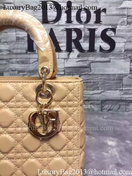 Dior Small Lady Dior Bag Sheepskin Leather CD6322 Apricot Dior Small Lady Dior Bag Sheepskin Leather CD6322 Apricot