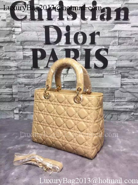Dior Small Lady Dior Bag Sheepskin Leather CD6322 Apricot Dior Small Lady Dior Bag Sheepskin Leather CD6322 Apricot