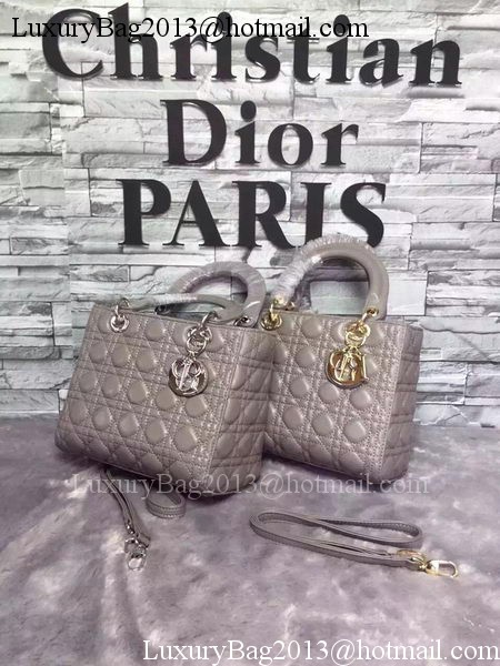 Dior Small Lady Dior Bag Sheepskin Leather CD6322 Grey Dior Small Lady Dior Bag Sheepskin Leather CD6322 Grey