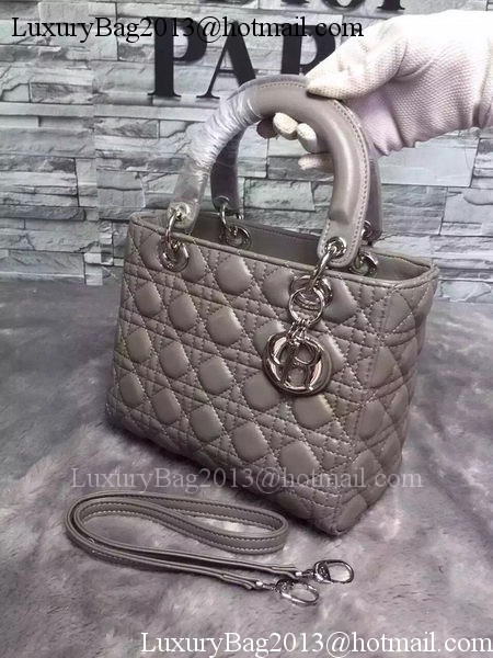 Dior Small Lady Dior Bag Sheepskin Leather CD6322 Grey Dior Small Lady Dior Bag Sheepskin Leather CD6322 Grey