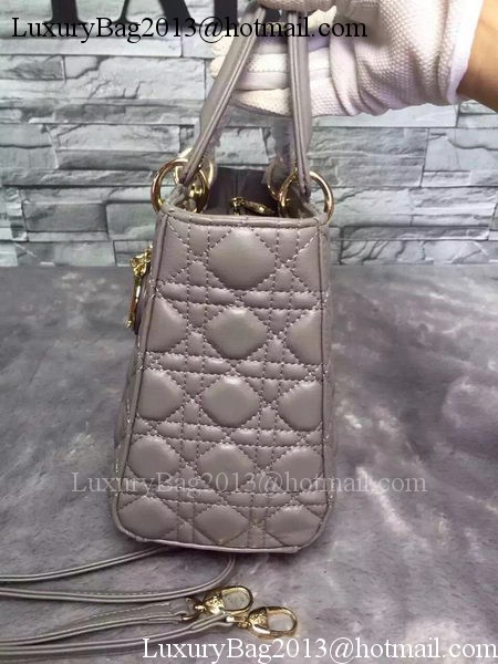 Dior Small Lady Dior Bag Sheepskin Leather CD6322 Grey Dior Small Lady Dior Bag Sheepskin Leather CD6322 Grey