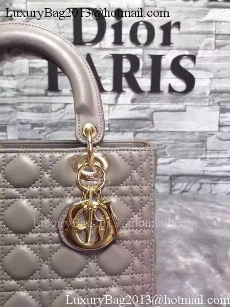 Dior Small Lady Dior Bag Sheepskin Leather CD6322 Grey Dior Small Lady Dior Bag Sheepskin Leather CD6322 Grey