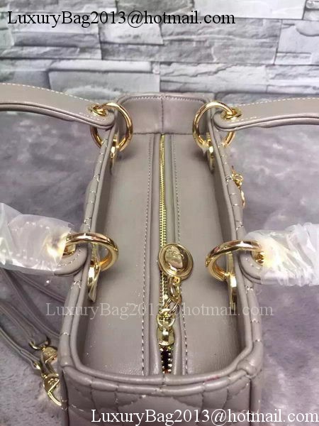 Dior Small Lady Dior Bag Sheepskin Leather CD6322 Grey Dior Small Lady Dior Bag Sheepskin Leather CD6322 Grey