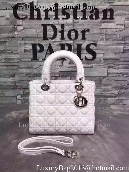 Dior Small Lady Dior Bag Sheepskin Leather CD6322 White Dior Small Lady Dior Bag Sheepskin Leather CD6322 White