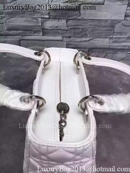 Dior Small Lady Dior Bag Sheepskin Leather CD6322 White Dior Small Lady Dior Bag Sheepskin Leather CD6322 White