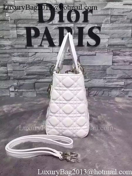 Dior Small Lady Dior Bag Sheepskin Leather CD6322 White Dior Small Lady Dior Bag Sheepskin Leather CD6322 White