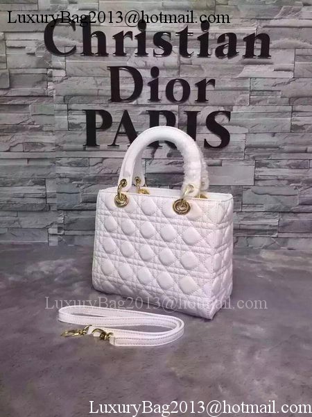 Dior Small Lady Dior Bag Sheepskin Leather CD6322 White Dior Small Lady Dior Bag Sheepskin Leather CD6322 White