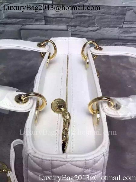 Dior Small Lady Dior Bag Sheepskin Leather CD6322 White Dior Small Lady Dior Bag Sheepskin Leather CD6322 White