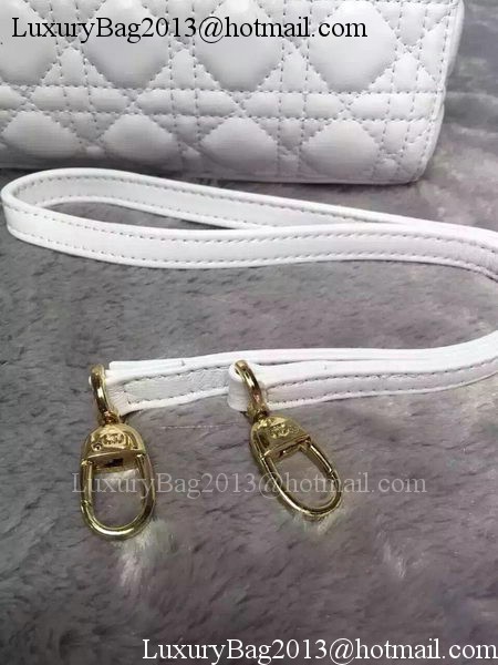 Dior Small Lady Dior Bag Sheepskin Leather CD6322 White Dior Small Lady Dior Bag Sheepskin Leather CD6322 White