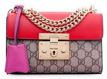 Gucci Padlock GG Supreme Shoulder Bags 409487 Red Gucci Padlock GG Supreme Shoulder Bags 409487 Red