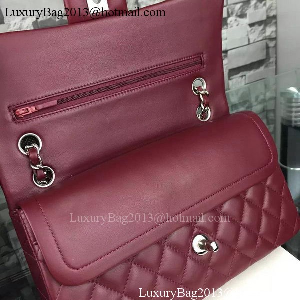 Chanel 2.55 Series Flap Bag Lambskin Leather A5024 Burgundy Chanel 2.55 Series Flap Bag Lambskin Leather A5024 Burgundy