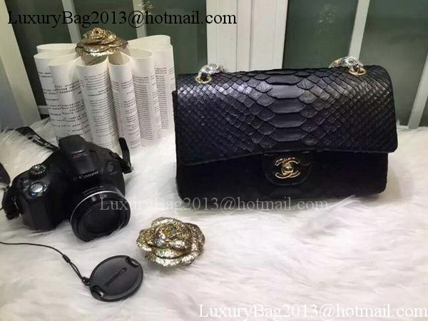 Chanel 2.55 Series Flap Bags Original Snake Leather A1112SA Black Chanel 2.55 Series Flap Bags Original Snake Leather A1112SA Black