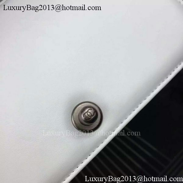 Boy Chanel mini Flap Bag Original Chevron Sheepskin Leather A5707 White Boy Chanel mini Flap Bag Original Chevron Sheepskin Leather A5707 White