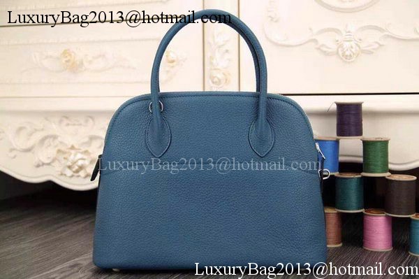 Hermes Bolide 37CM Calfskin Leather Tote Bag B1004 Blue Hermes Bolide 37CM Calfskin Leather Tote Bag B1004 Blue