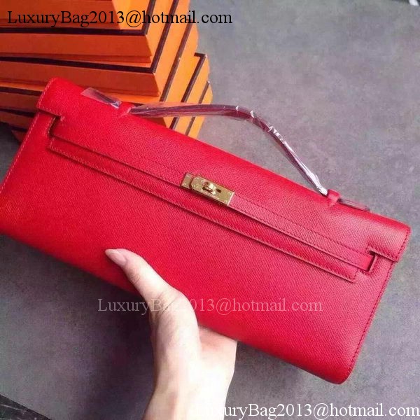 Hermes Kelly 31cm Clutch Epsom Leather KL31 Red Hermes Kelly 31cm Clutch Epsom Leather KL31 Red