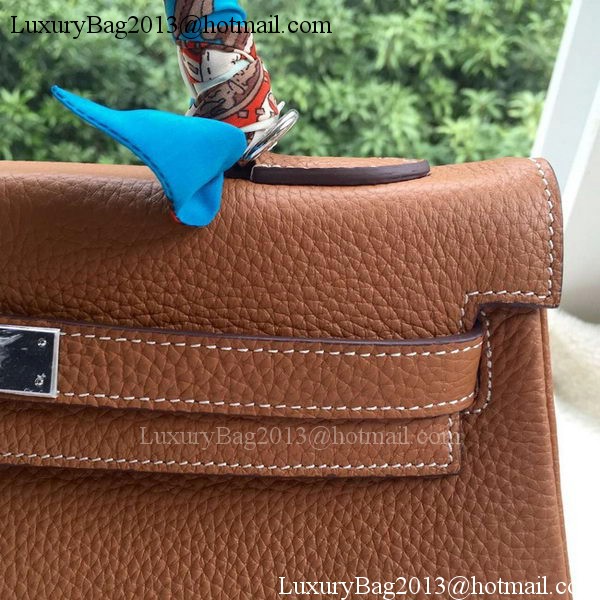 Hermes Kelly 32cm Shoulder Bag Brown Calfskin Leather K32CL Silver Hermes Kelly 32cm Shoulder Bag Brown Calfskin Leather K32CL Silver