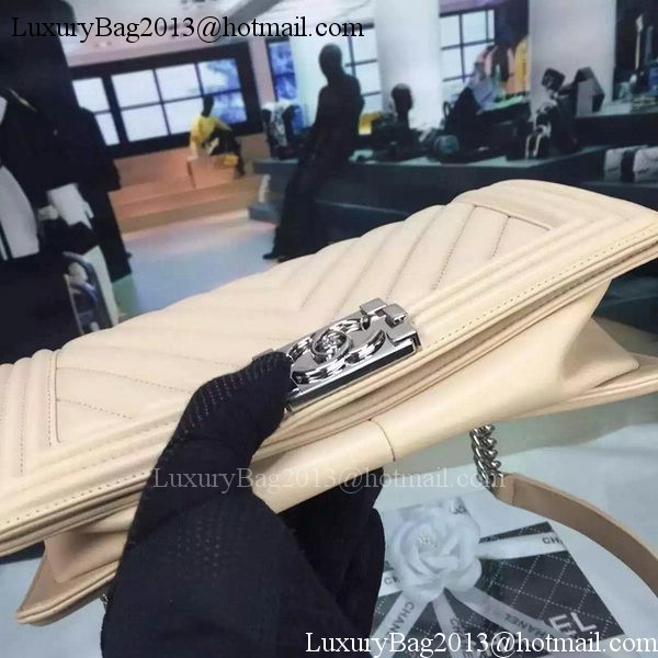 Boy Chanel Flap Bag Original Chevron Nubuck Leather A5708 Apricot Boy Chanel Flap Bag Original Chevron Nubuck Leather A5708 Apricot