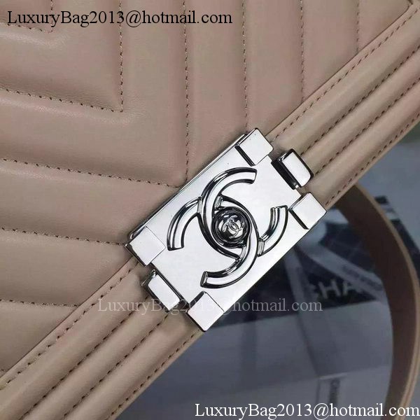Boy Chanel Flap Bag Original Chevron Nubuck Leather A5708 Apricot Boy Chanel Flap Bag Original Chevron Nubuck Leather A5708 Apricot