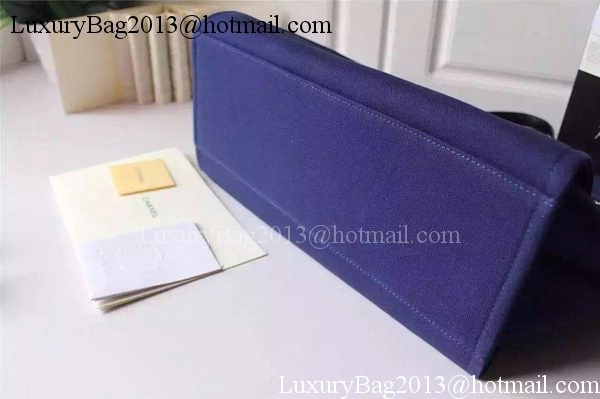 Chanel Large Canvas Tote Shopping Bag A5002 Blue Chanel Large Canvas Tote Shopping Bag A5002 Blue