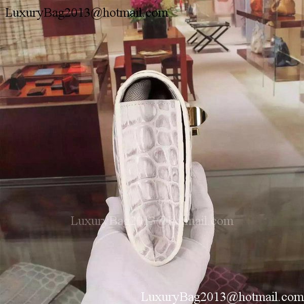 Hermes Croco Leather Clutch H88017 OffWhite Hermes Croco Leather Clutch H88017 OffWhite