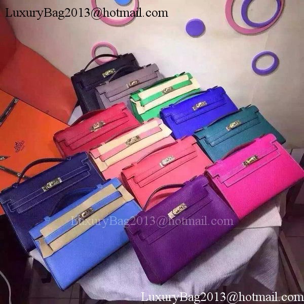 Hermes MINI Kelly 22cm Tote Bag Calfskin Leather K22 Blue Hermes MINI Kelly 22cm Tote Bag Calfskin Leather K22 Blue