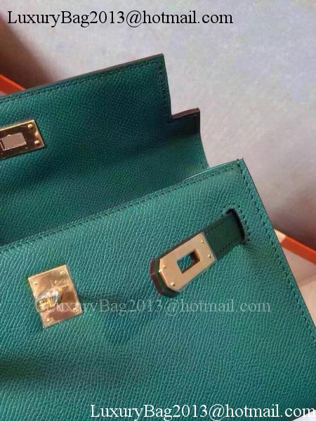 Hermes MINI Kelly 22cm Tote Bag Calfskin Leather K22 Dark Green