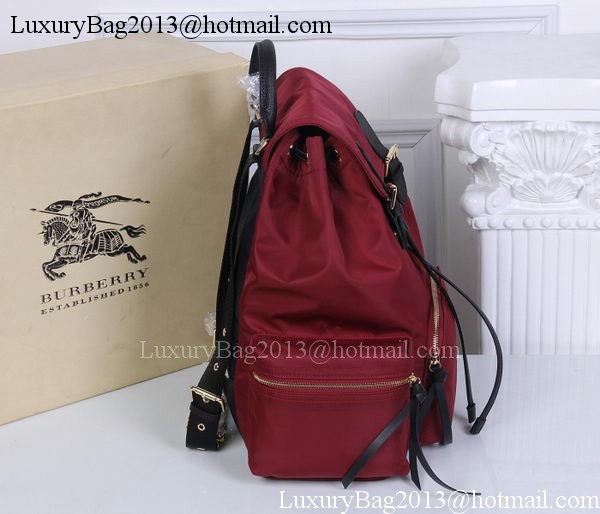 Burberry Large Backpack Fabric BU41048 Red Burberry Large Backpack Fabric BU41048 Red