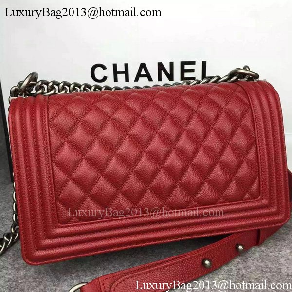 Chanel Boy Flap Shoulder Bag Red Original Calfskin Leather A8708 Silver Chanel Boy Flap Shoulder Bag Red Original Calfskin Leather A8708 Silver