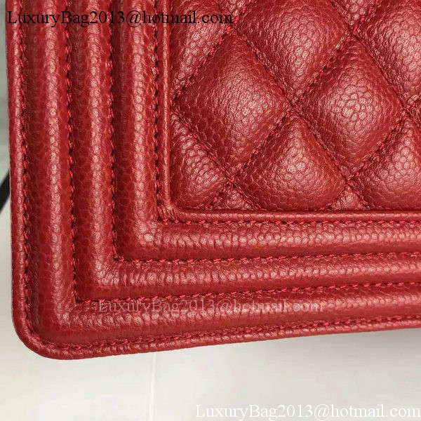 Chanel Boy Flap Shoulder Bag Red Original Calfskin Leather A8708 Silver Chanel Boy Flap Shoulder Bag Red Original Calfskin Leather A8708 Silver