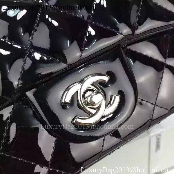Chanel Classic mini Flap Bag Black Original Patent Leather CF7171 Silver Chanel Classic mini Flap Bag Black Original Patent Leather CF7171 Silver