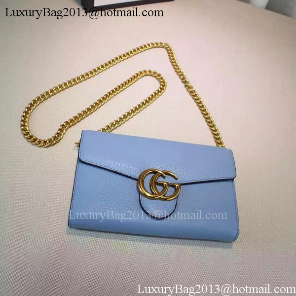 Gucci GG Marmont Leather mini Chain Bag 401232 Blue Gucci GG Marmont Leather mini Chain Bag 401232 Blue