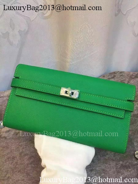 Hermes Kelly Wallet Epsom Leather H009 Green Hermes Kelly Wallet Epsom Leather H009 Green